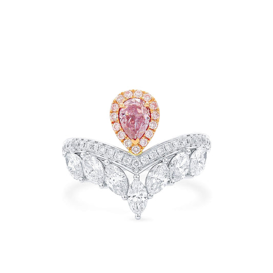 Fancy Purplish Pink Diamond Ring, 1.68 Ct. TW, Pear shape, GIA Certified