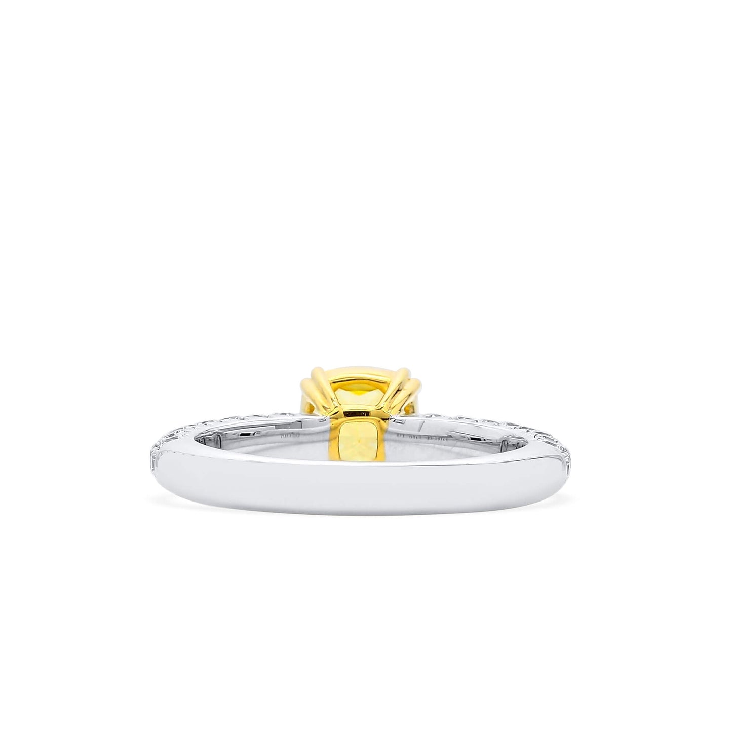 Fancy Vivid Yellow Diamond Ring, 2.37 Ct. TW, Cushion shape, GIA Certified