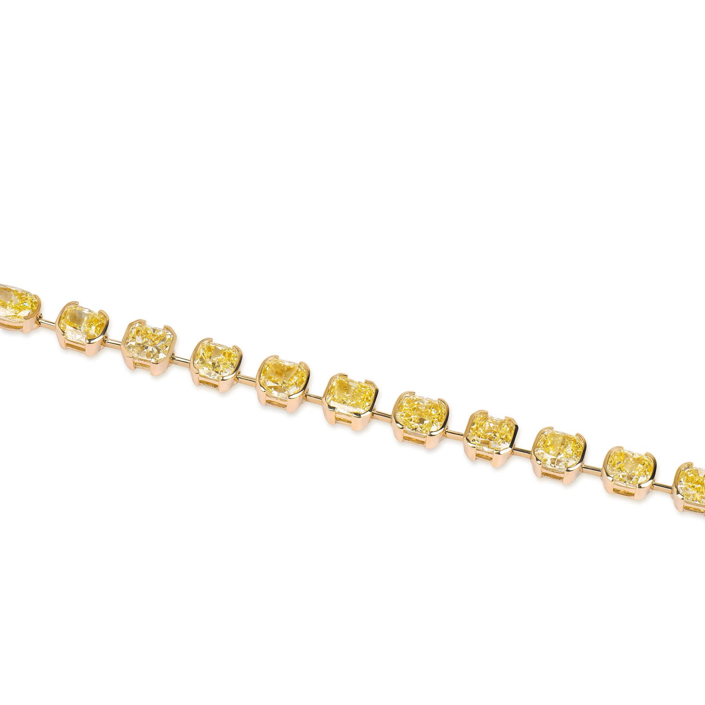 Fancy Yellow Diamond Bracelet, 13.24 Carat, Mix Shape