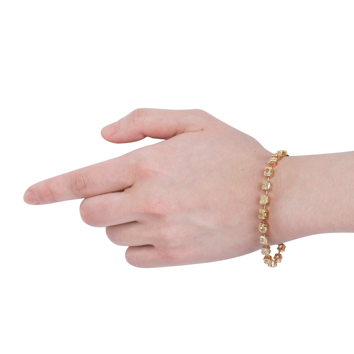 Fancy Yellow Diamond Bracelet, 13.24 Carat, Mix Shape