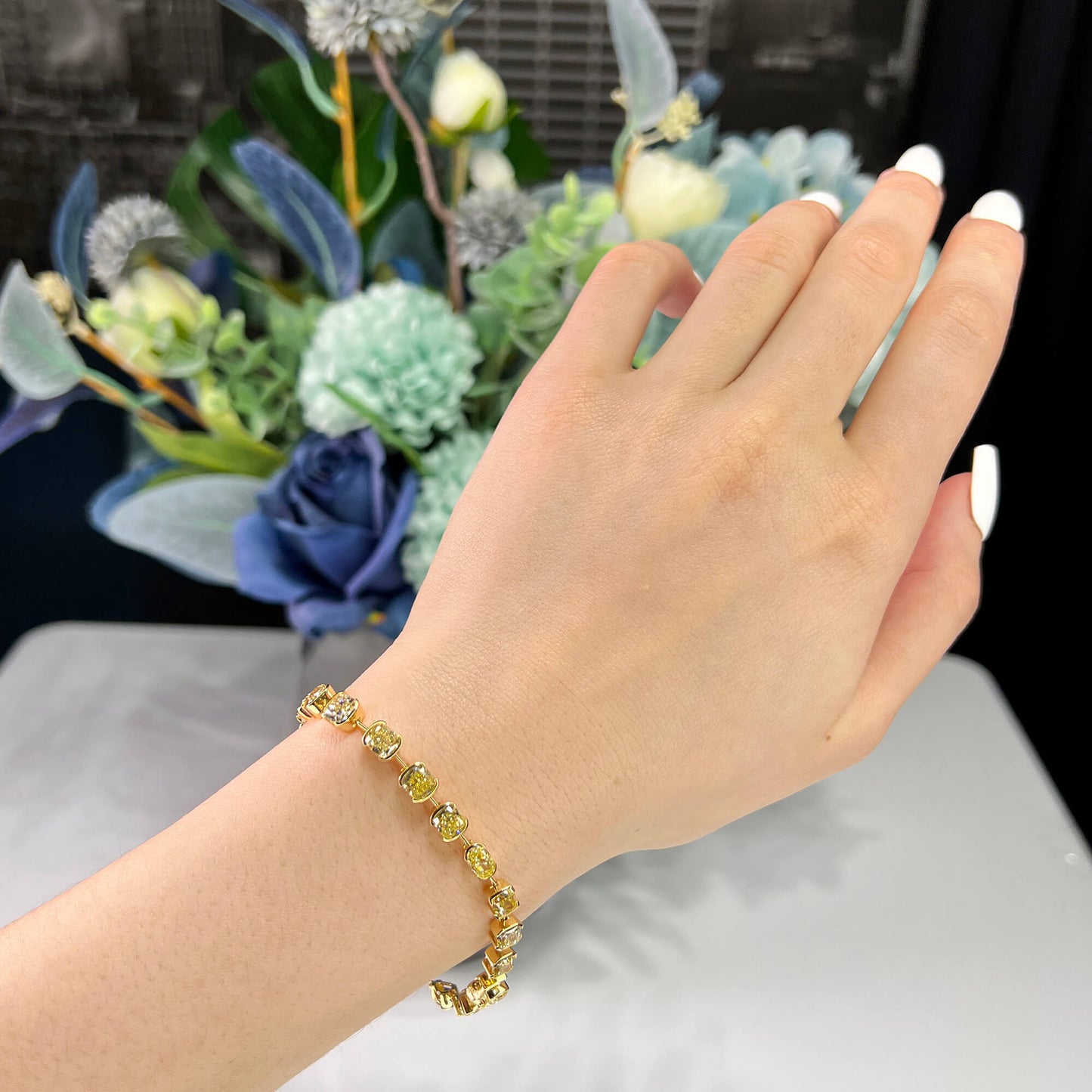 Fancy Yellow Diamond Bracelet, 13.24 Carat, Mix Shape