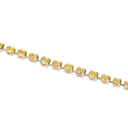 Fancy Yellow Diamond Bracelet, 13.60 Carat, Mix Shape
