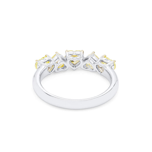 Fancy Yellow Diamond Ring, 1.85 Ct. TW, Heart shape