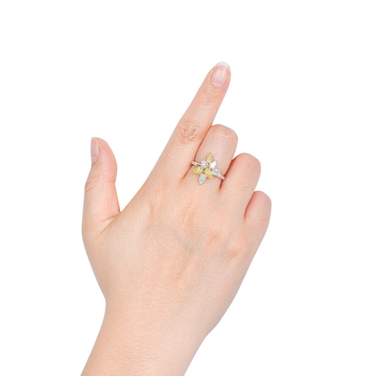 Fancy Yellow Diamond Ring, 2.06 Ct. TW, Pear shape