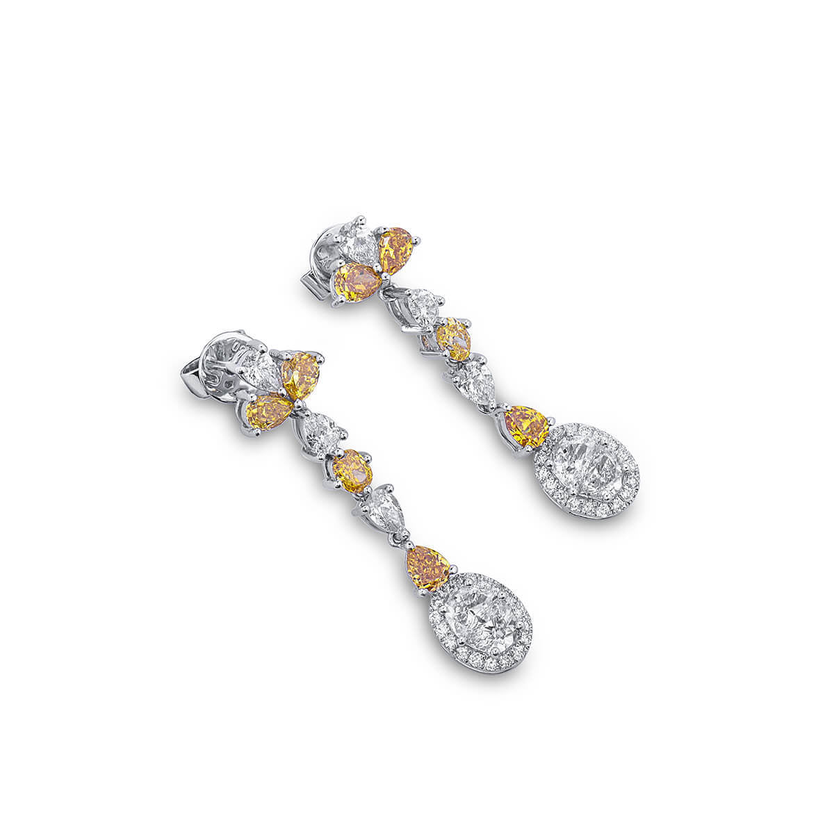 Fancy Yellow & White Diamond Earrings, 2.73 Ct. (2.93 Ct. TW),Mix shape,EG_Lab Certified,J5926218538