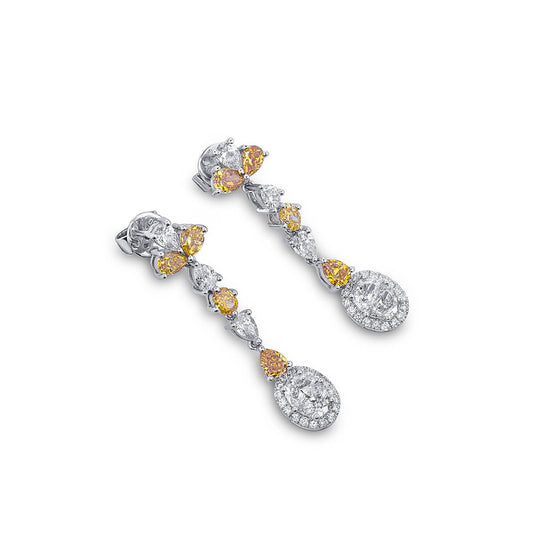 Fancy Yellow & White Diamond Earrings, 2.73 Ct. (2.93 Ct. TW),Mix shape,EG_Lab Certified,J5926218538