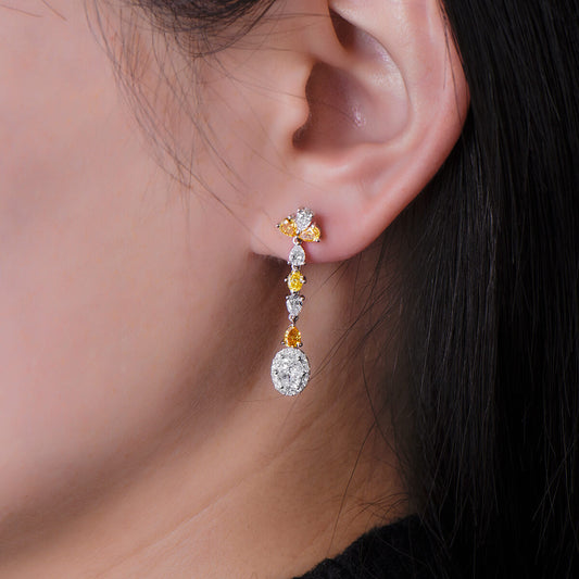 Fancy Yellow & White Diamond Earrings, 2.73 Ct. (2.93 Ct. TW),Mix shape,EG_Lab Certified,J5926218538