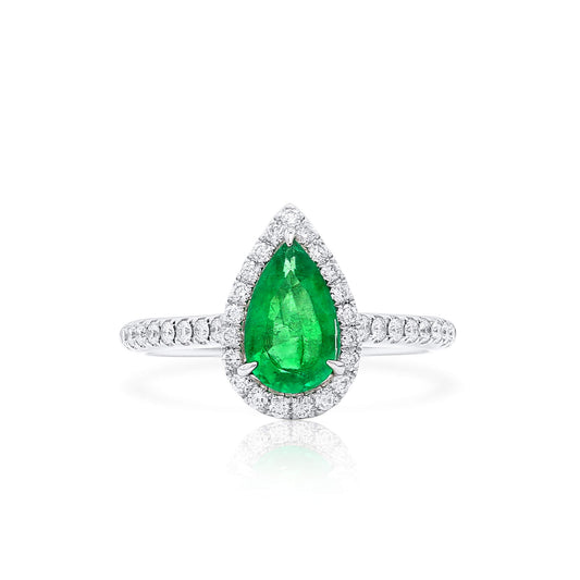 Green emerald and diamond ring, 0.83 CT. (1.11 CT. TW), G2106160431