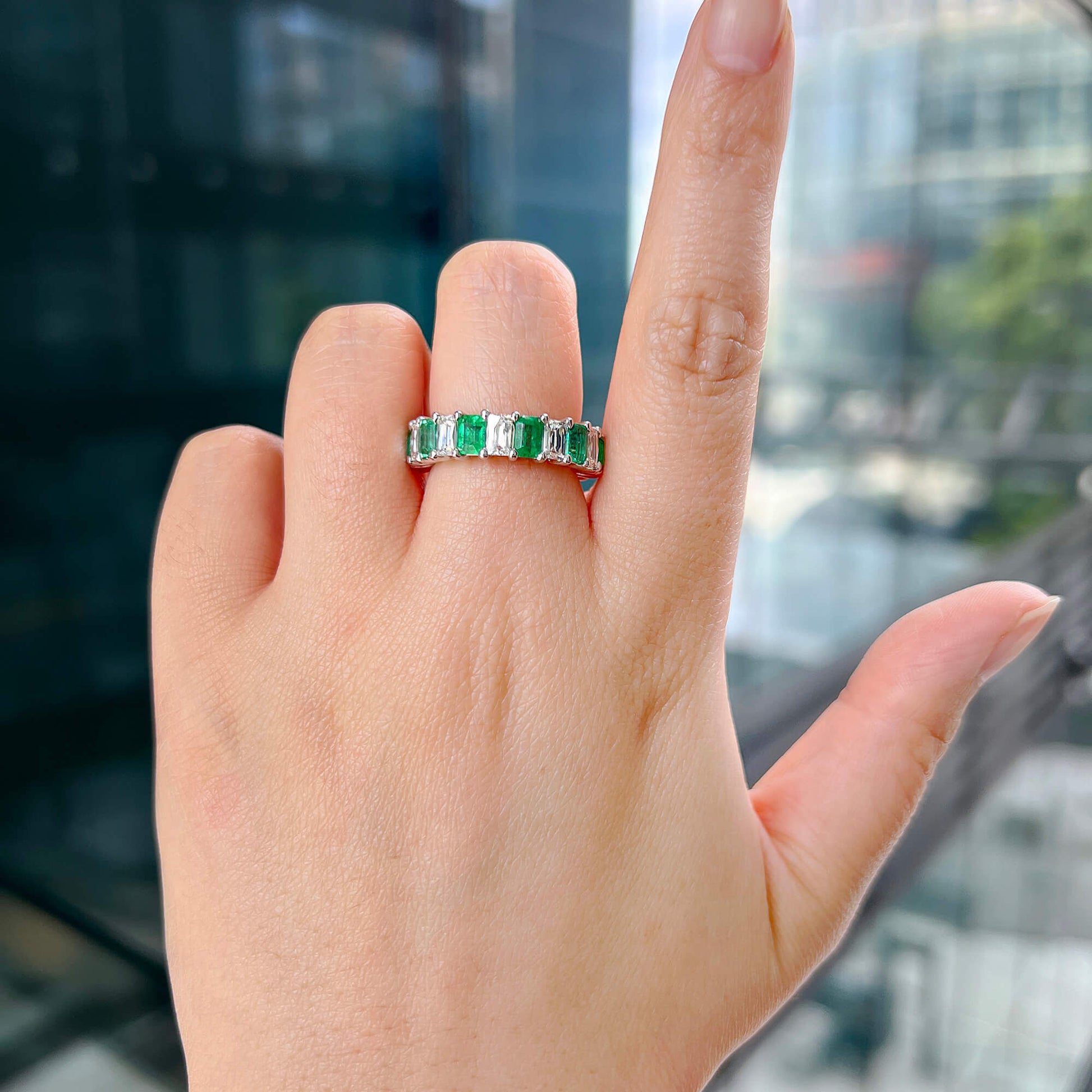 Natural Green Emerald Ring, 5.98 Ct. TW