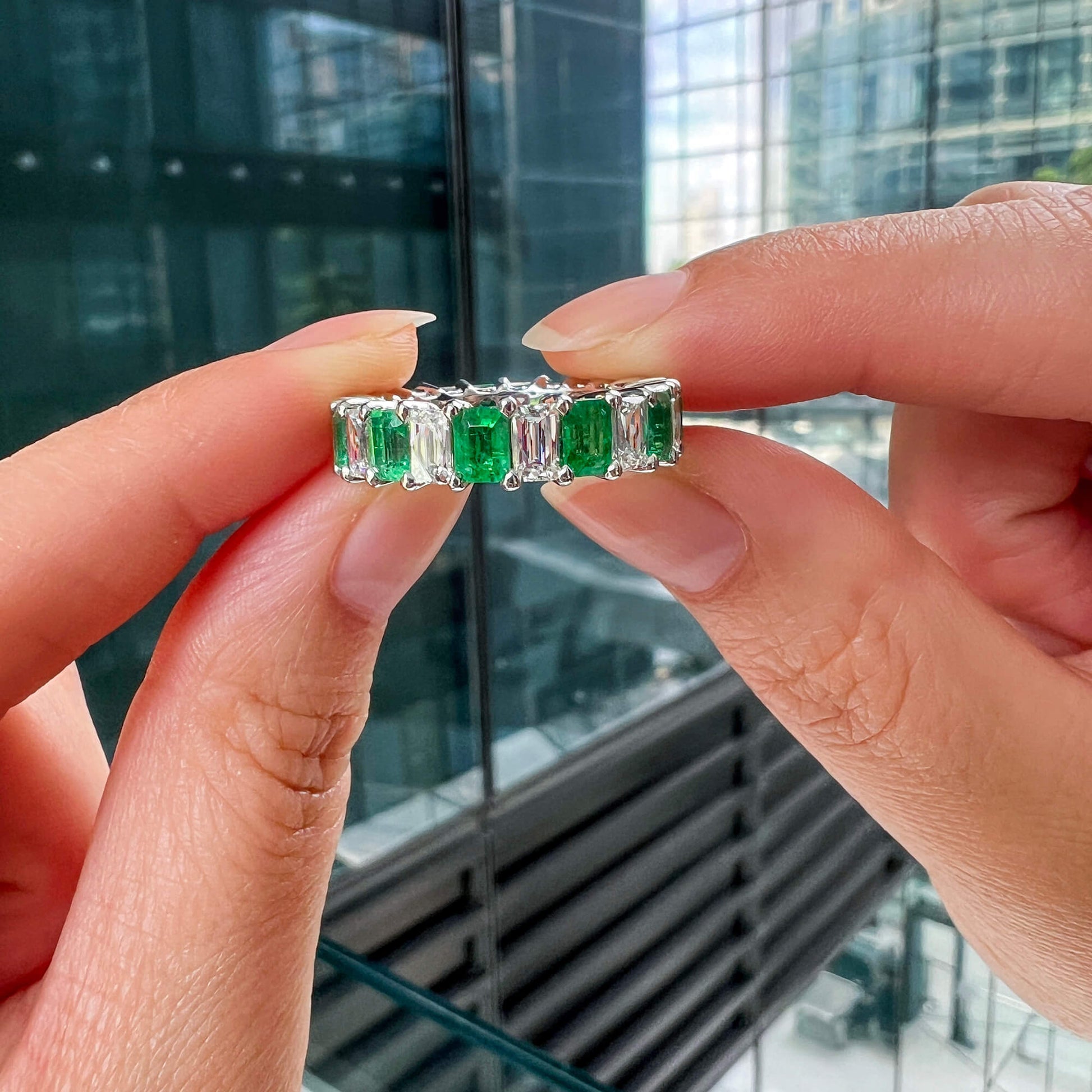 Natural Green Emerald Ring, 5.98 Ct. TW