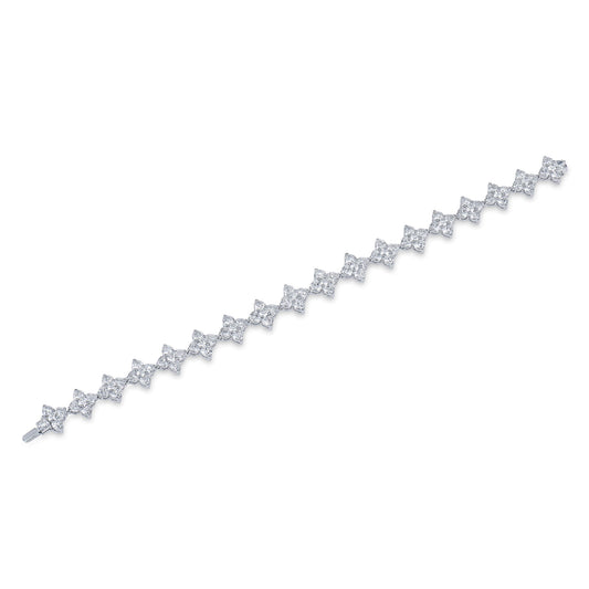 White Diamond Bracelet, 9.56 Ct. TW, Heart shape