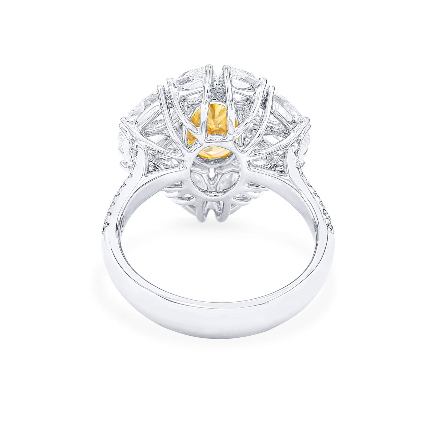 Fancy Vivid Yellow Orange Diamond Ring, 4.78 Ct. TW, Oval shape, GIA Certified