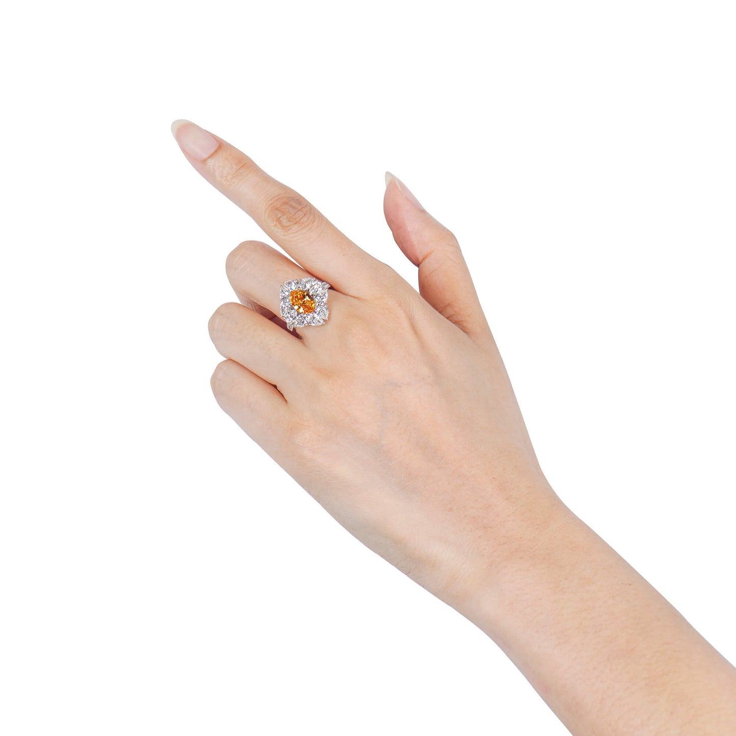 Fancy Vivid Yellow Orange Diamond Ring, 4.78 Ct. TW, Oval shape, GIA Certified