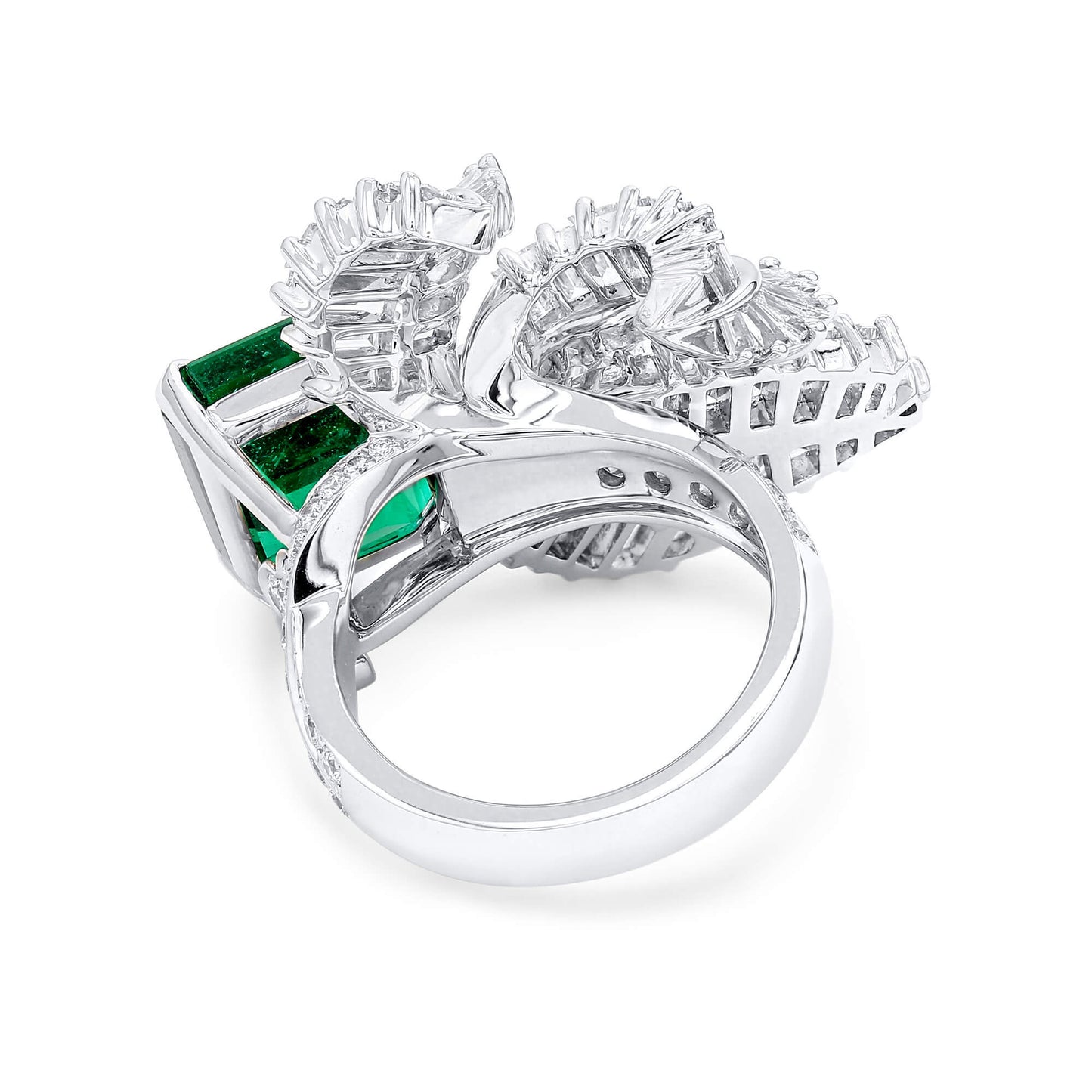 Natural Vivid Green Zambia Emerald Ring, 10.30 Ct. TW, Octagonal shape, GRS Certified