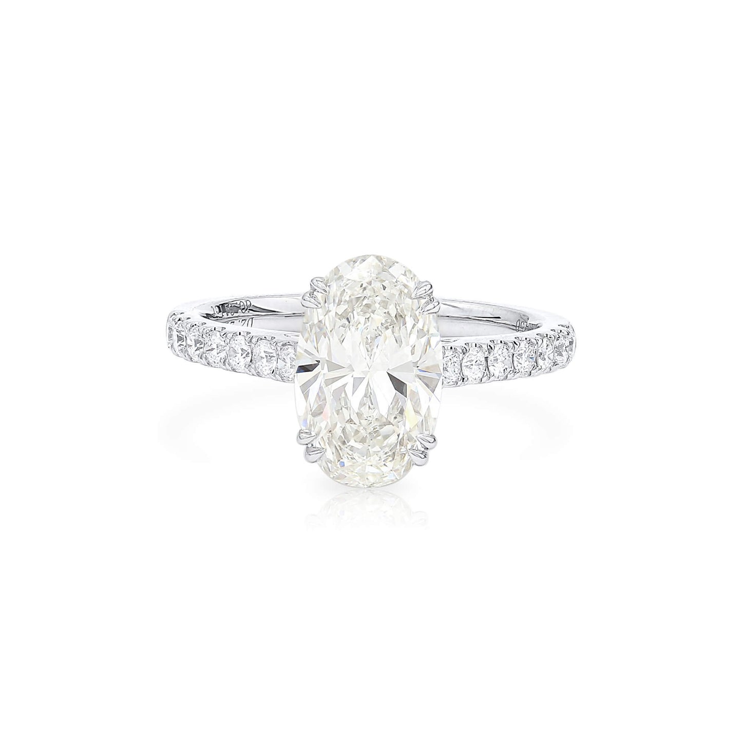 White Diamond Ring, 2.52 Ct. TW, Oval Shape, GIA Certified