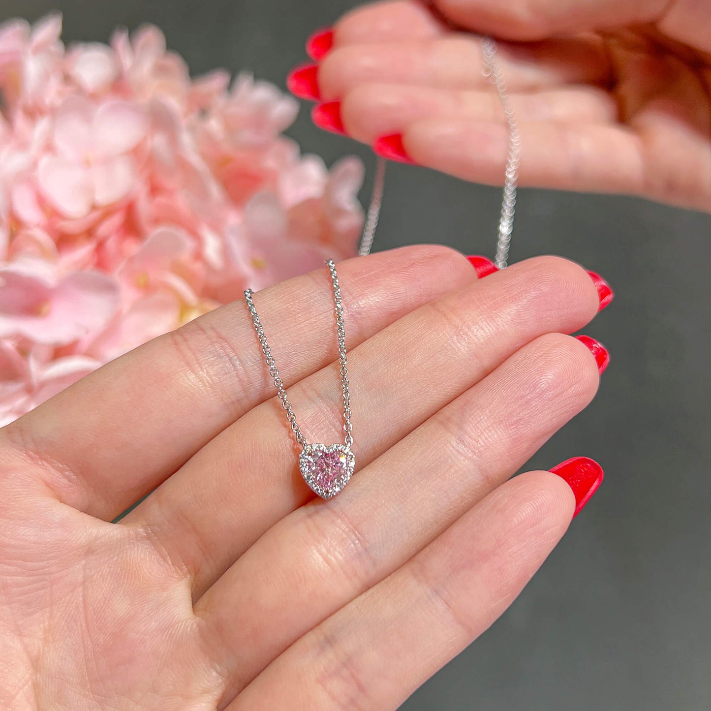 Light Pink Diamond Pendant, 0.77 Ct. TW, Heart shape, GIA Certified