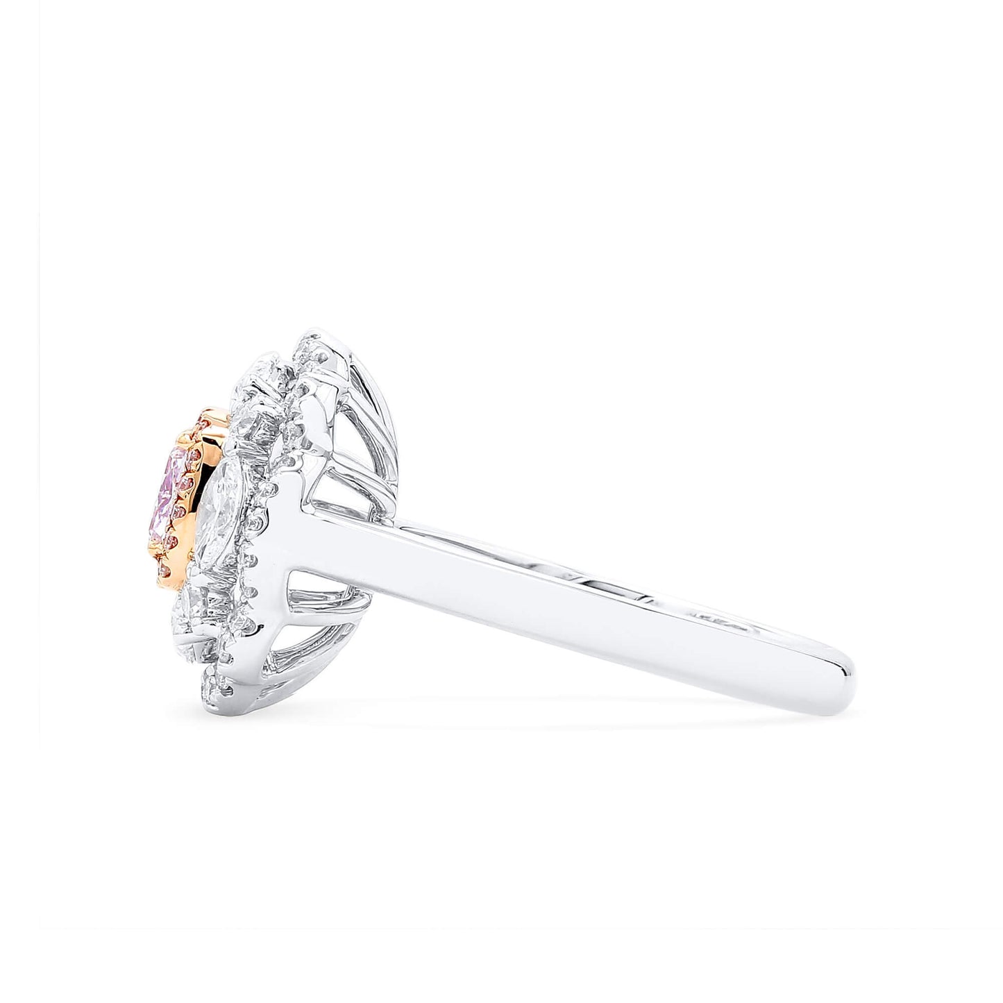 Light Pink Diamond Ring, 1.33 Ct. TW, Cushion shape, GIA Certified