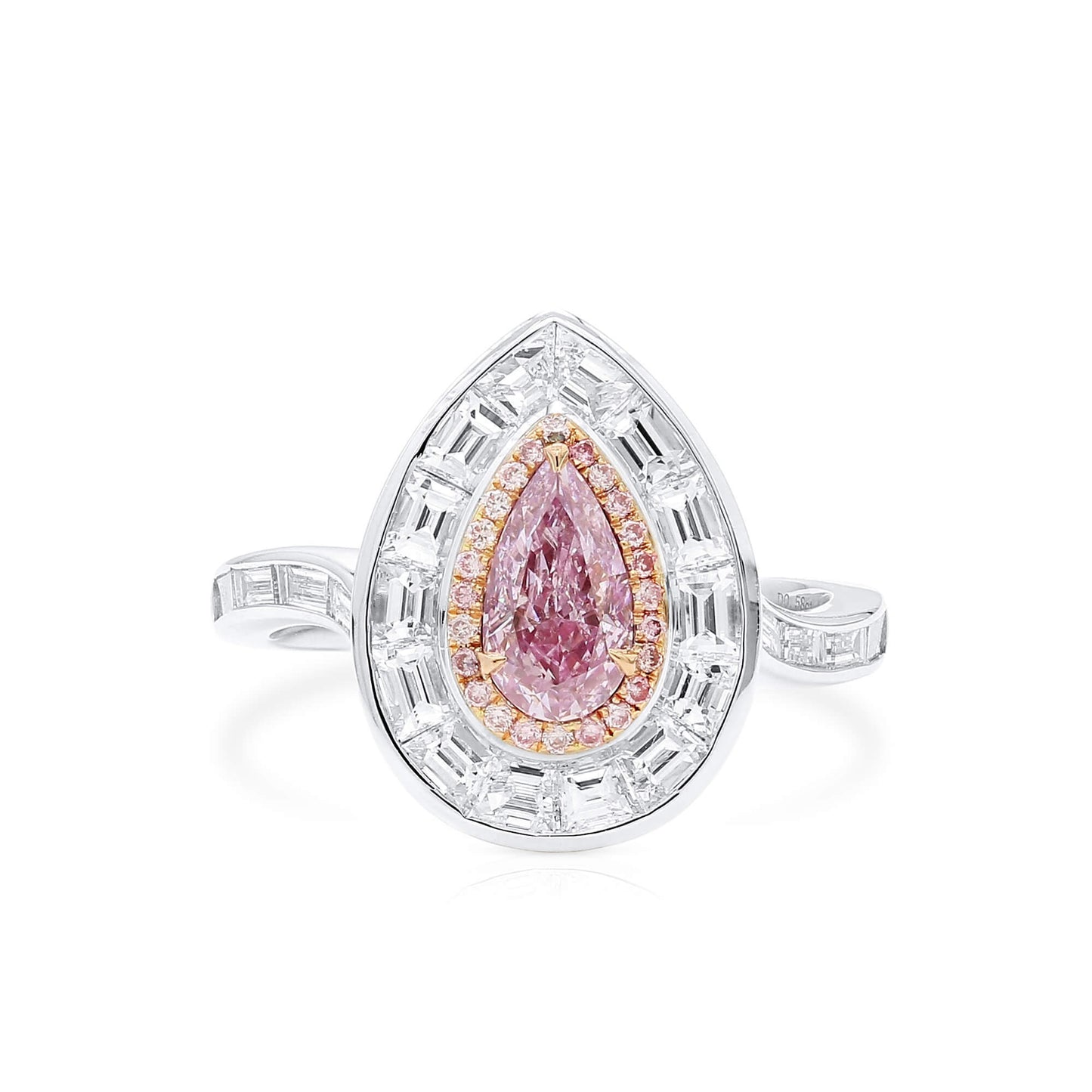 Light Pink Diamond Ring, 1.92 Ct. TW, Pear shape, GIA Certified
