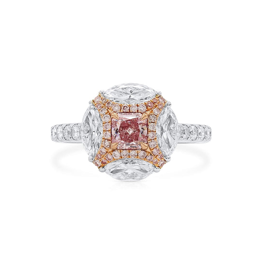 Light Pink Diamond Ring, 1.93 Ct. TW, Radiant shape, GIA Certified