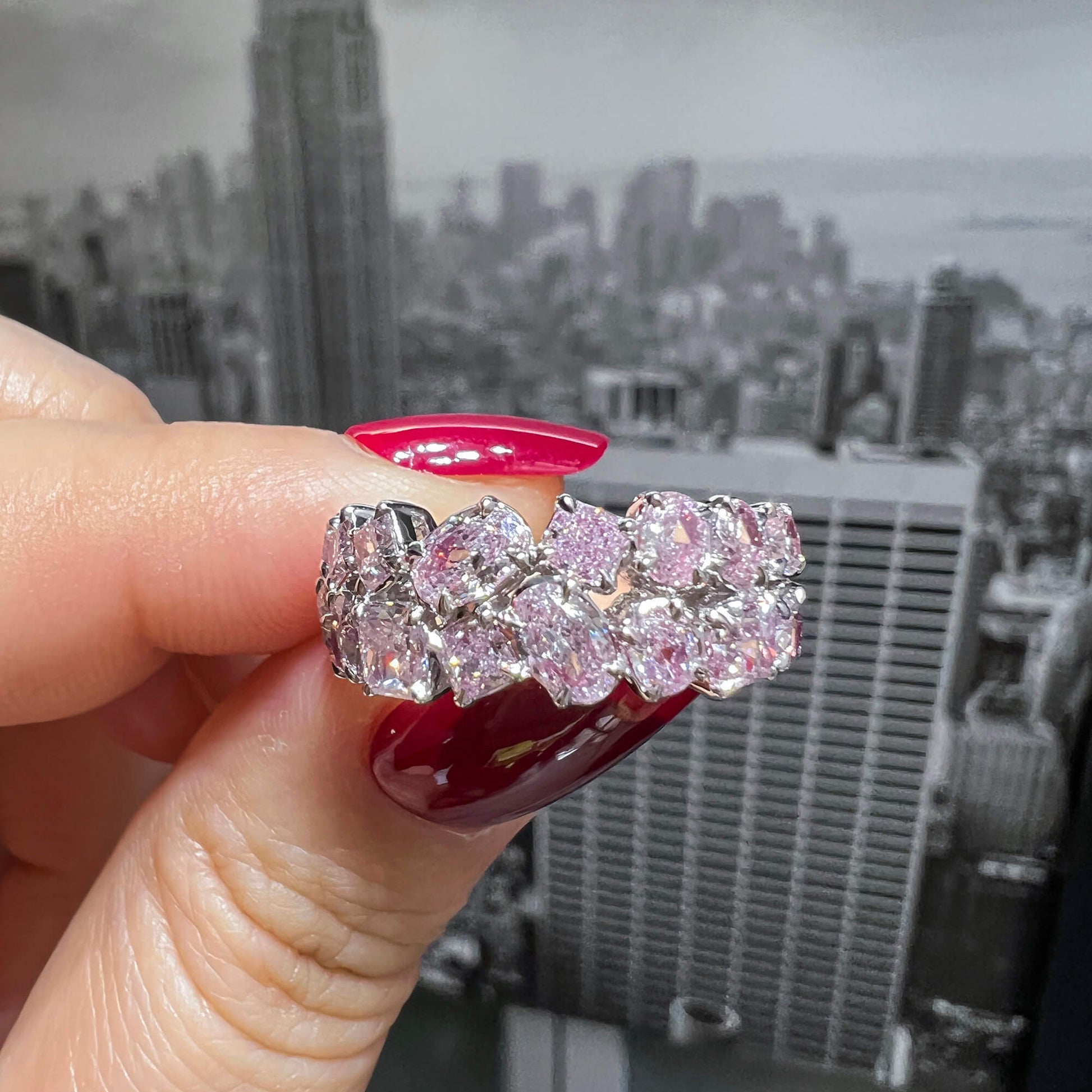 Light Pink Diamond Ring, 2.82 Ct. TW, MIX shape