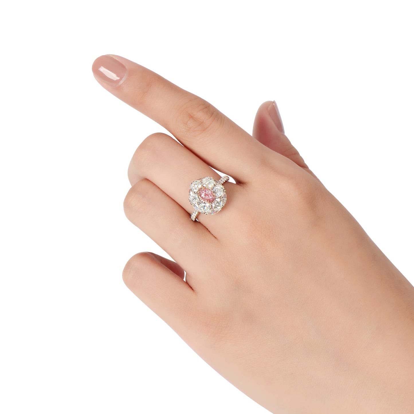 Light Pink Diamond Ring, 2.85 Ct. TW, Oval shape, GIA Certified