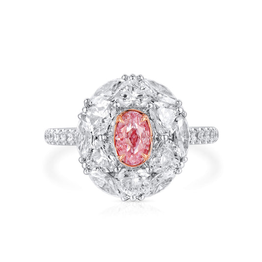 Light Pink Diamond Ring, 2.85 Ct. TW, Oval shape, GIA Certified