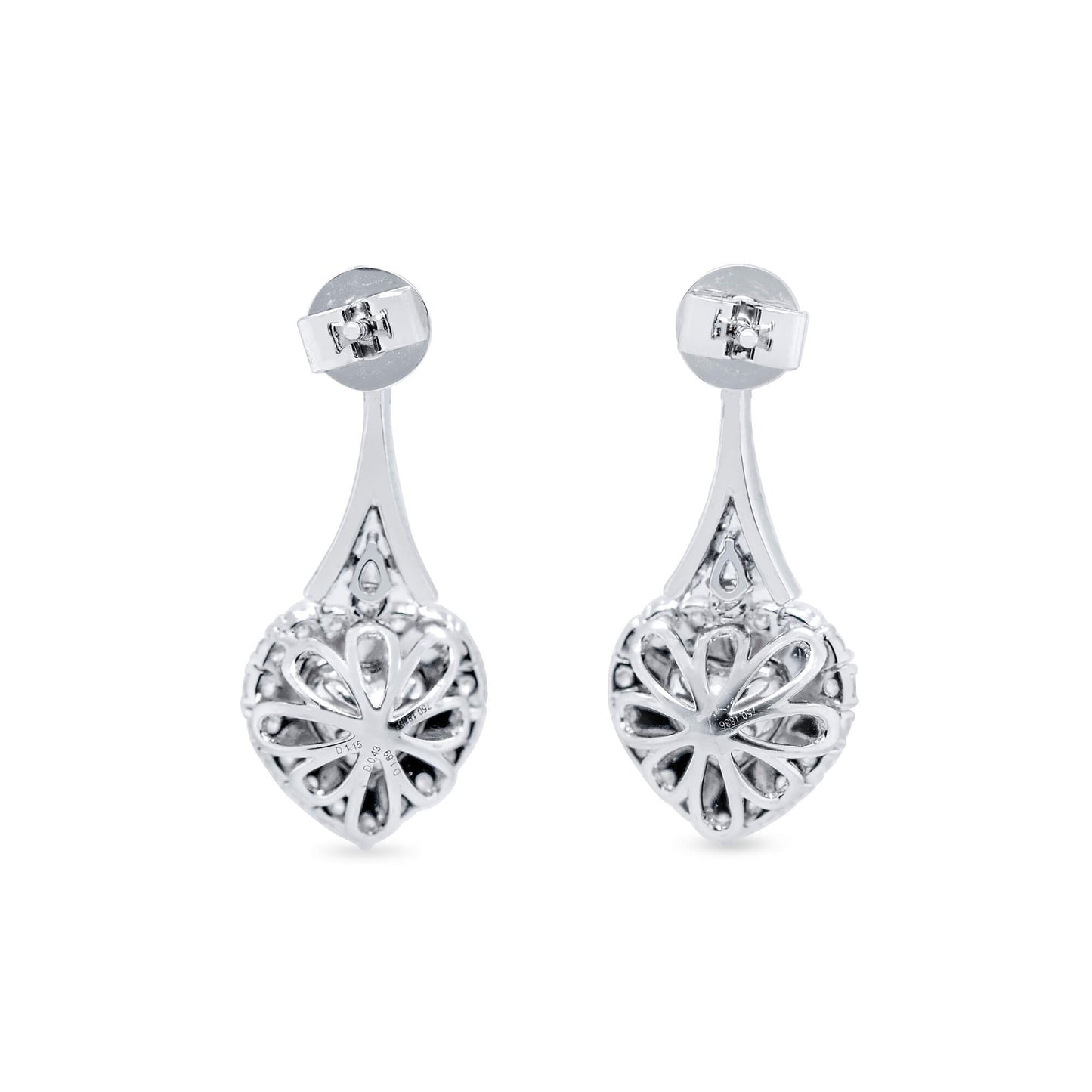 Light Yellow and White Diamond Earrings, 1.69 Ct. (3.27 Ct. TW), Heart shape