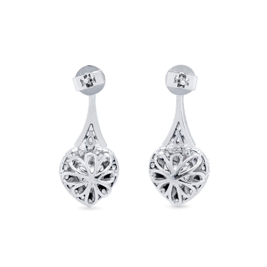 Light Yellow and White Diamond Earrings, 1.69 Ct. (3.27 Ct. TW), Heart shape