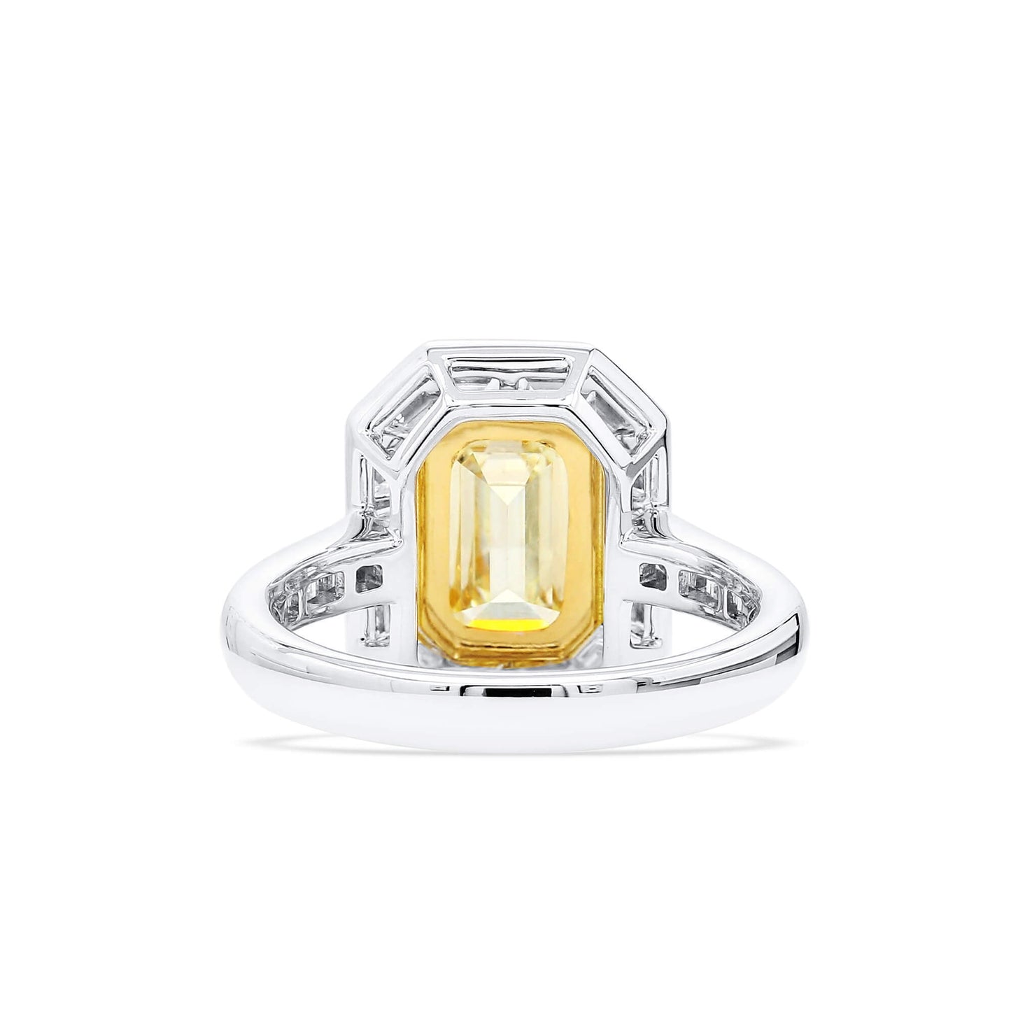 Light Yellow and White Diamond Ring, 2.98 Ct. (4.62 Ct. TW), Radiant Shape, 2225712758