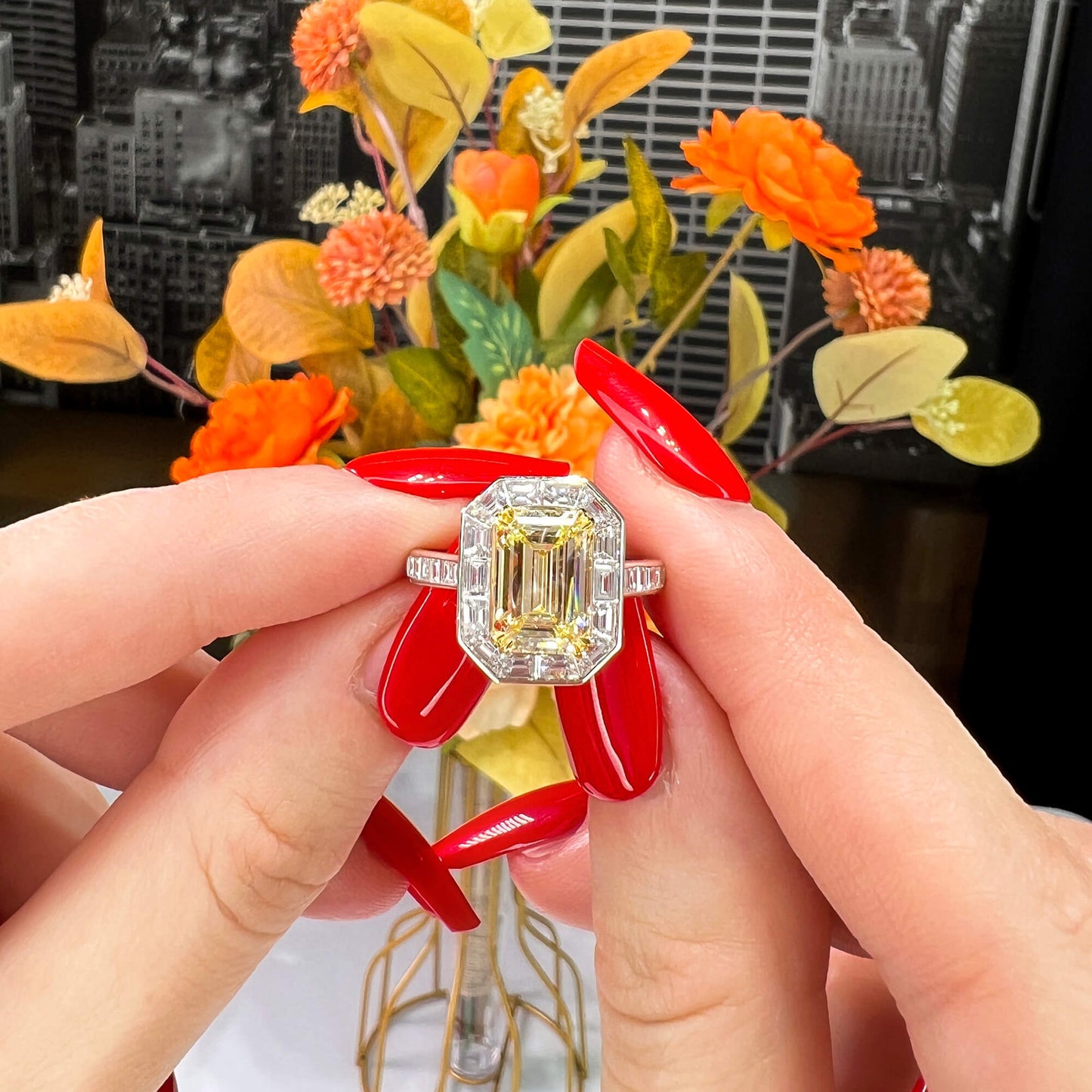 Light Yellow and White Diamond Ring, 3.02 Ct. (4.62 Ct. TW), 2221712752