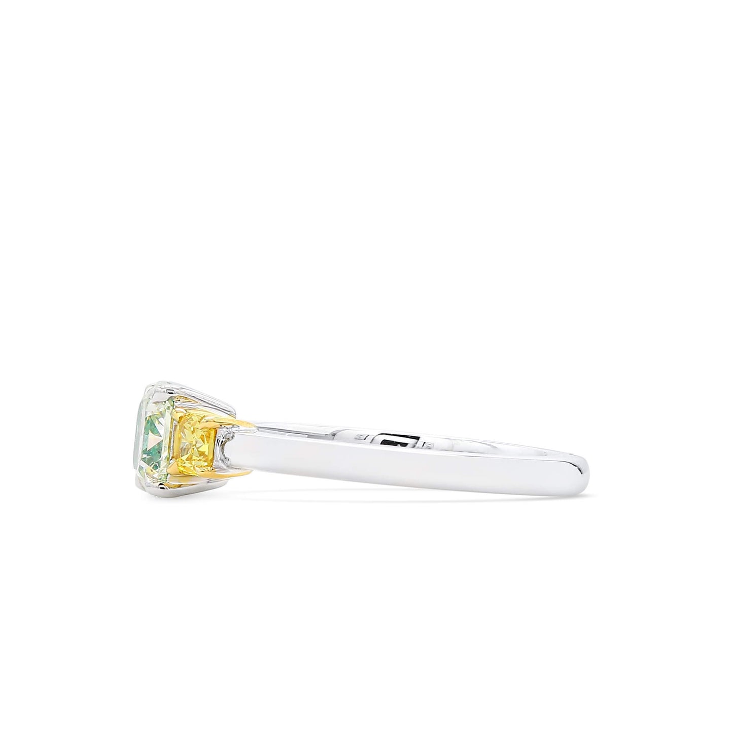 Light Yellow Green Diamond Ring, 0.83 Ct. (1.19 Ct. TW), Radiant Shape, 3135873796