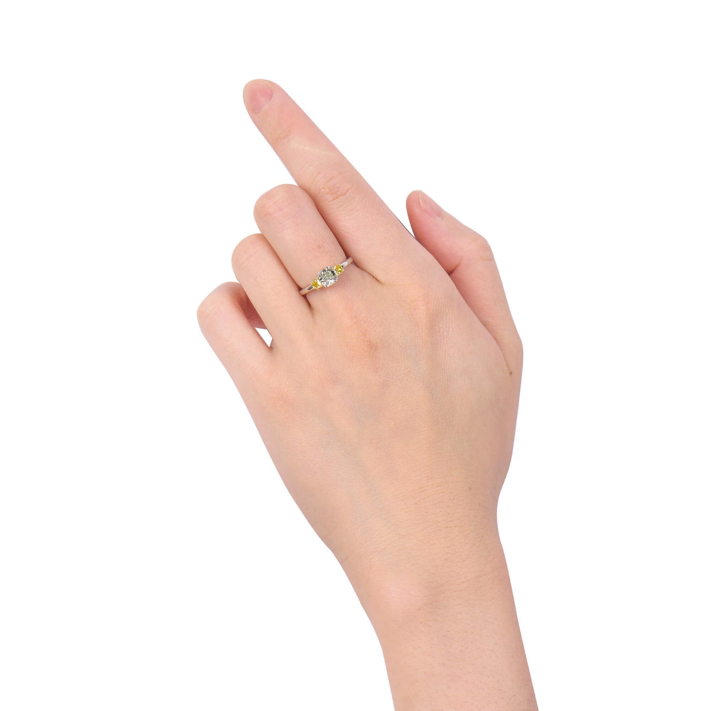 Light Yellow Green Diamond Ring, 0.83 Ct. (1.19 Ct. TW), Radiant Shape, 3135873796