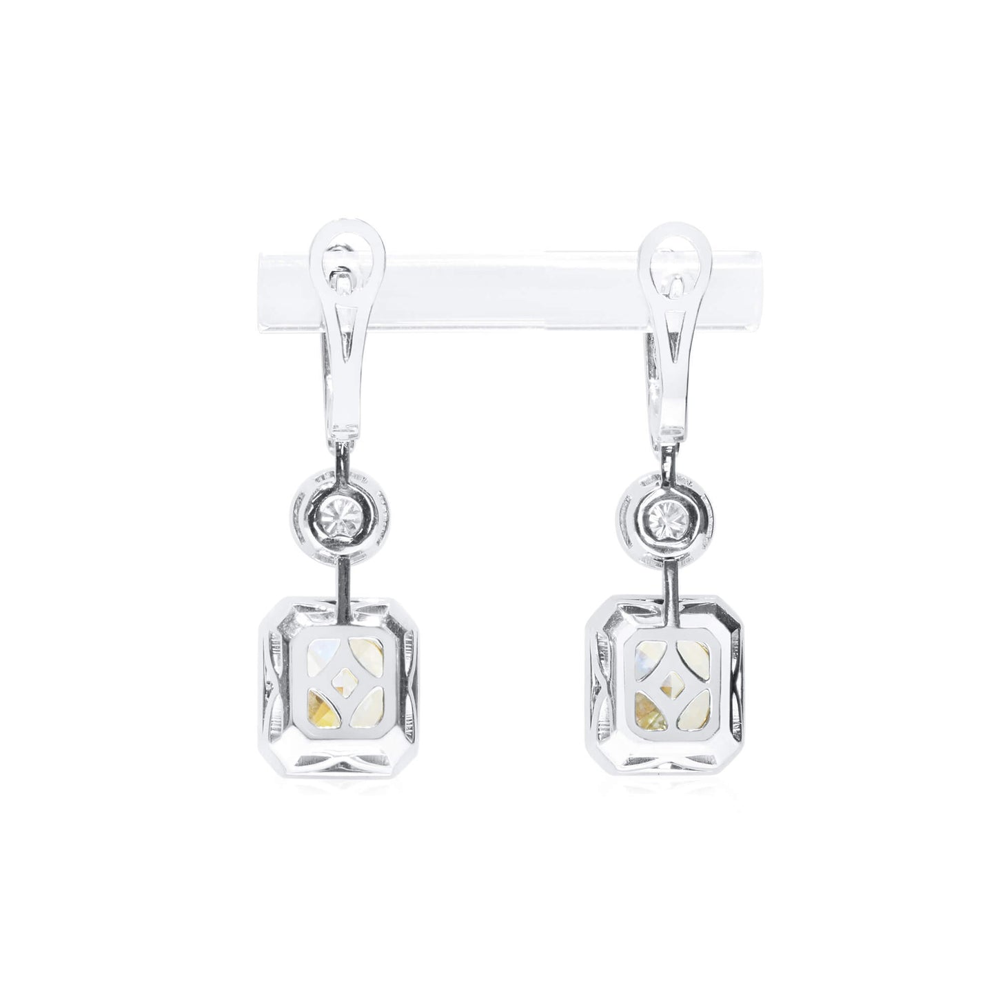 Light Yellow (W-X) Diamond Earrings, 6.04 Ct. TW, Radiant shape, GIA Certified
