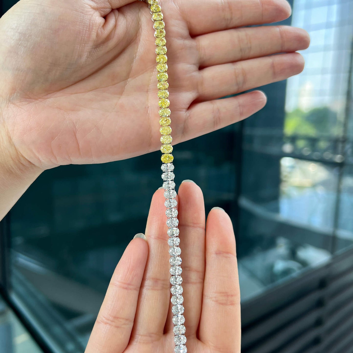 Multicolor Diamond Bracelet, 15.21 Ct. TW, Oval shape