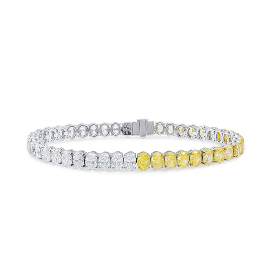 Multicolor Diamond Bracelet, 15.21 Ct. TW, Oval shape