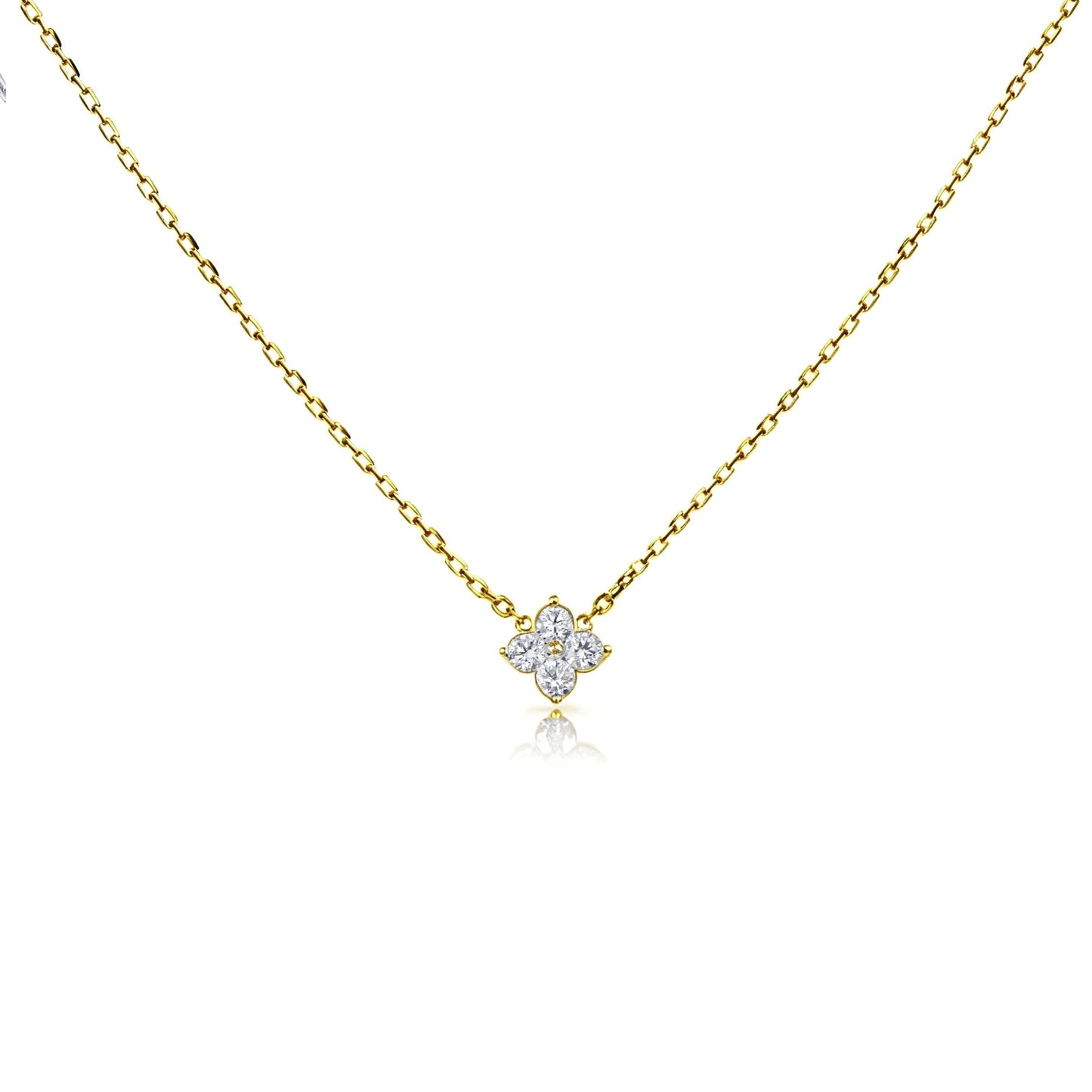 Natural 0.34 Ct. TW Diamond Clover Pendant in Yellow Gold, 14K Yellow Gold, 18K Yellow Gold