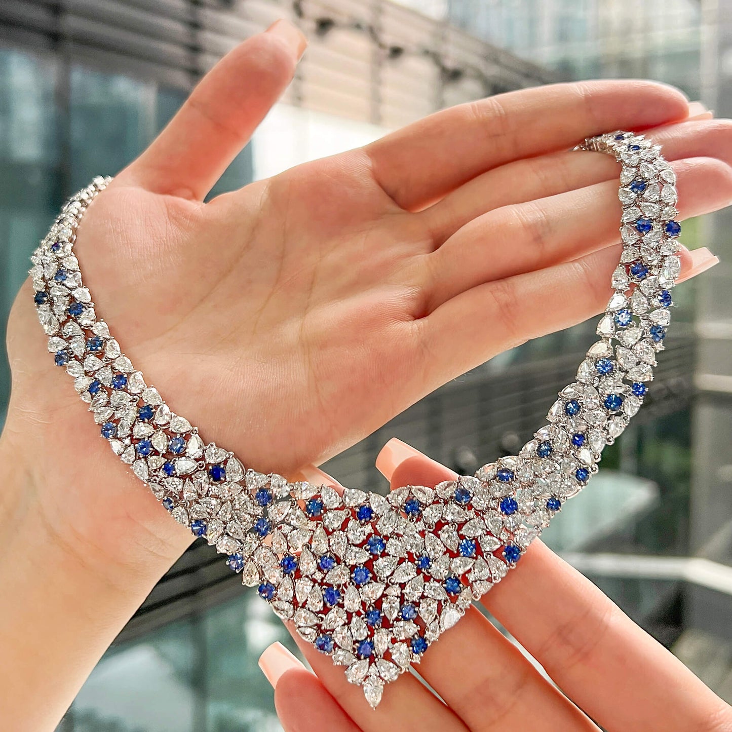 Natural Blue Sapphire Necklace, 54.44 Ct. TW