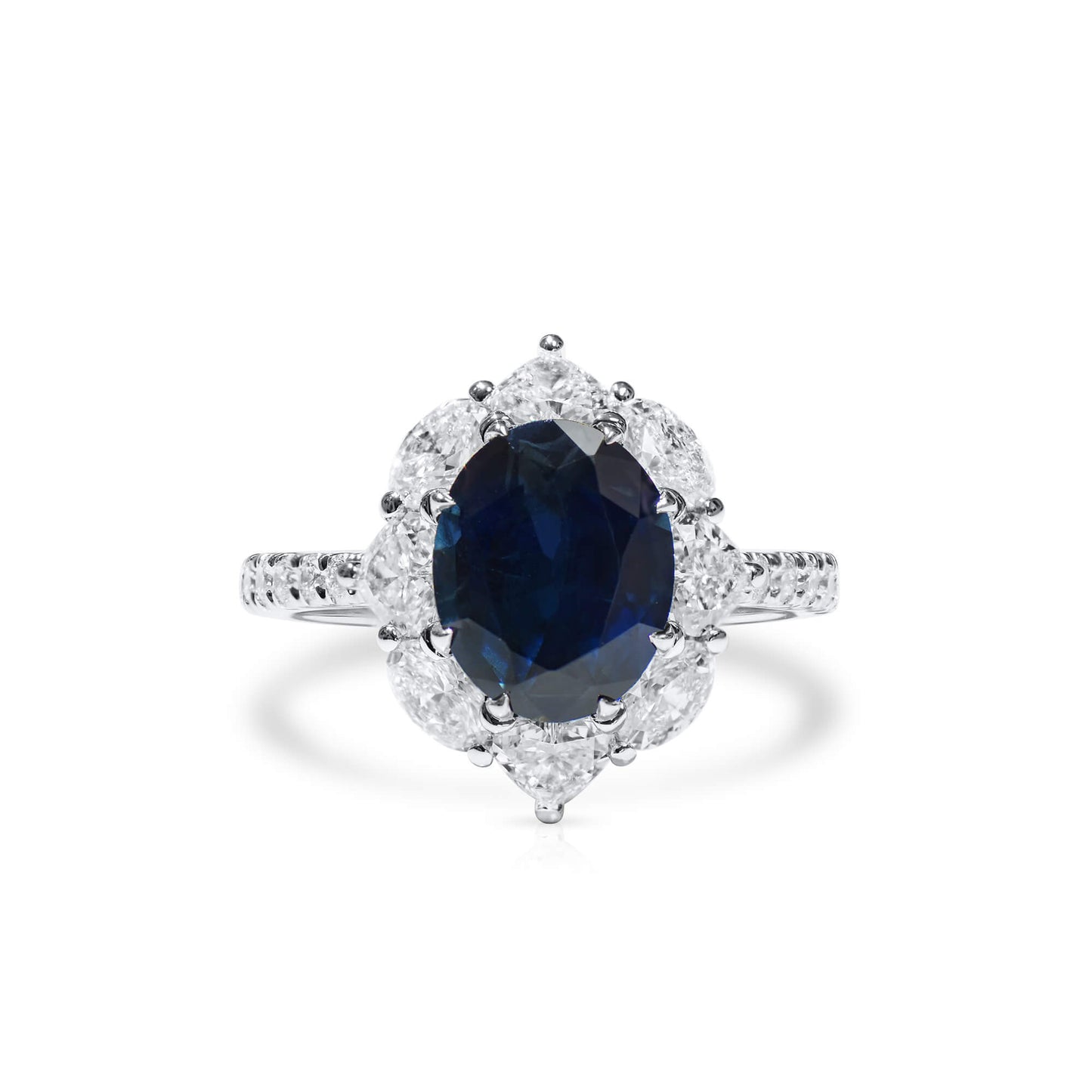 Natural Blue Sapphire Ring, 5.19 Ct. TW, Oval shape EG_LAB Certified