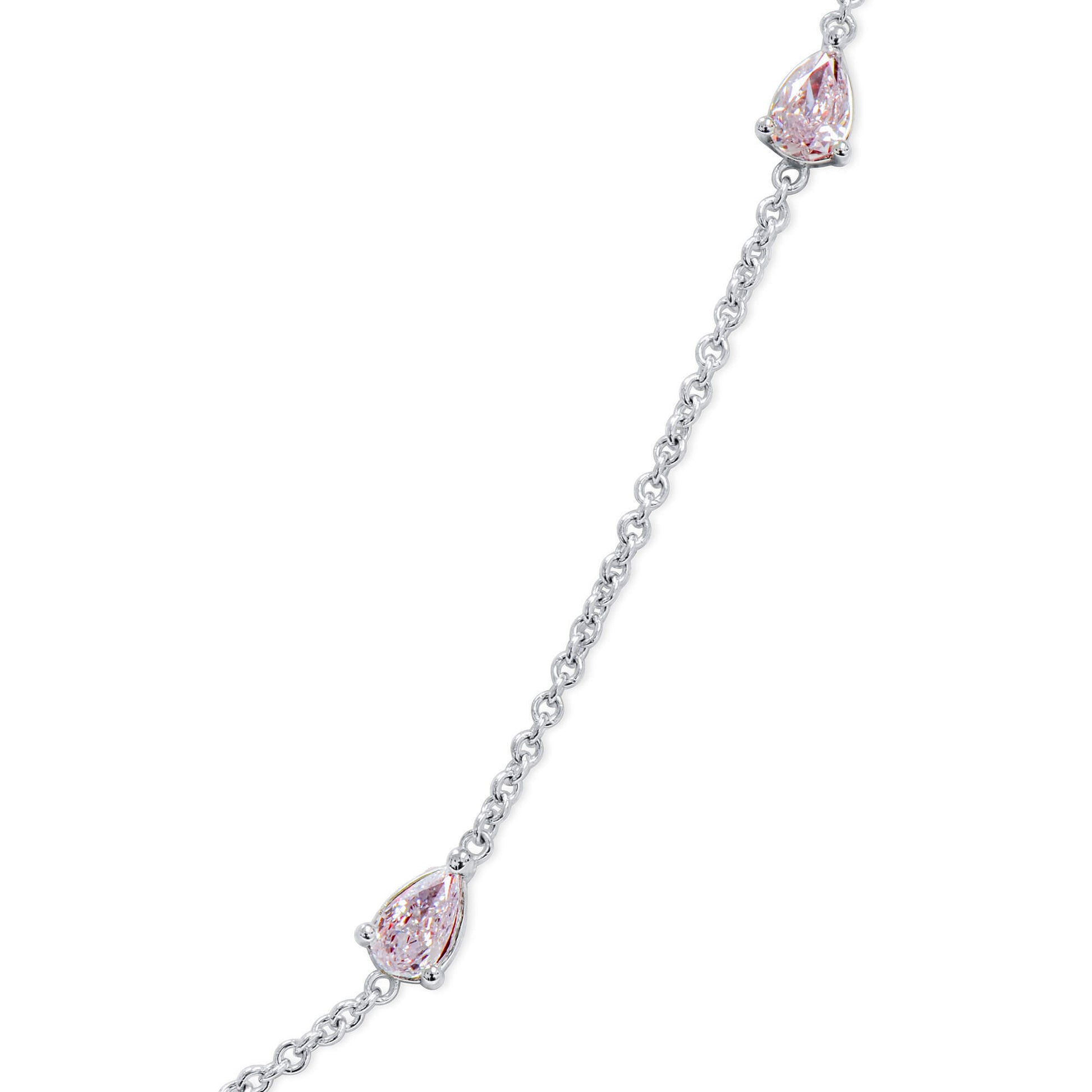 Fancy Light Pink Diamond Necklace, 0.98 Ct. TW, Pear shape