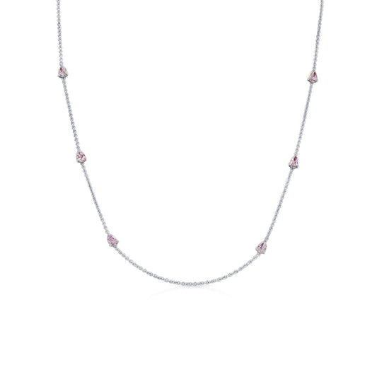 Fancy Light Pink Diamond Necklace, 0.98 Ct. TW, Pear shape