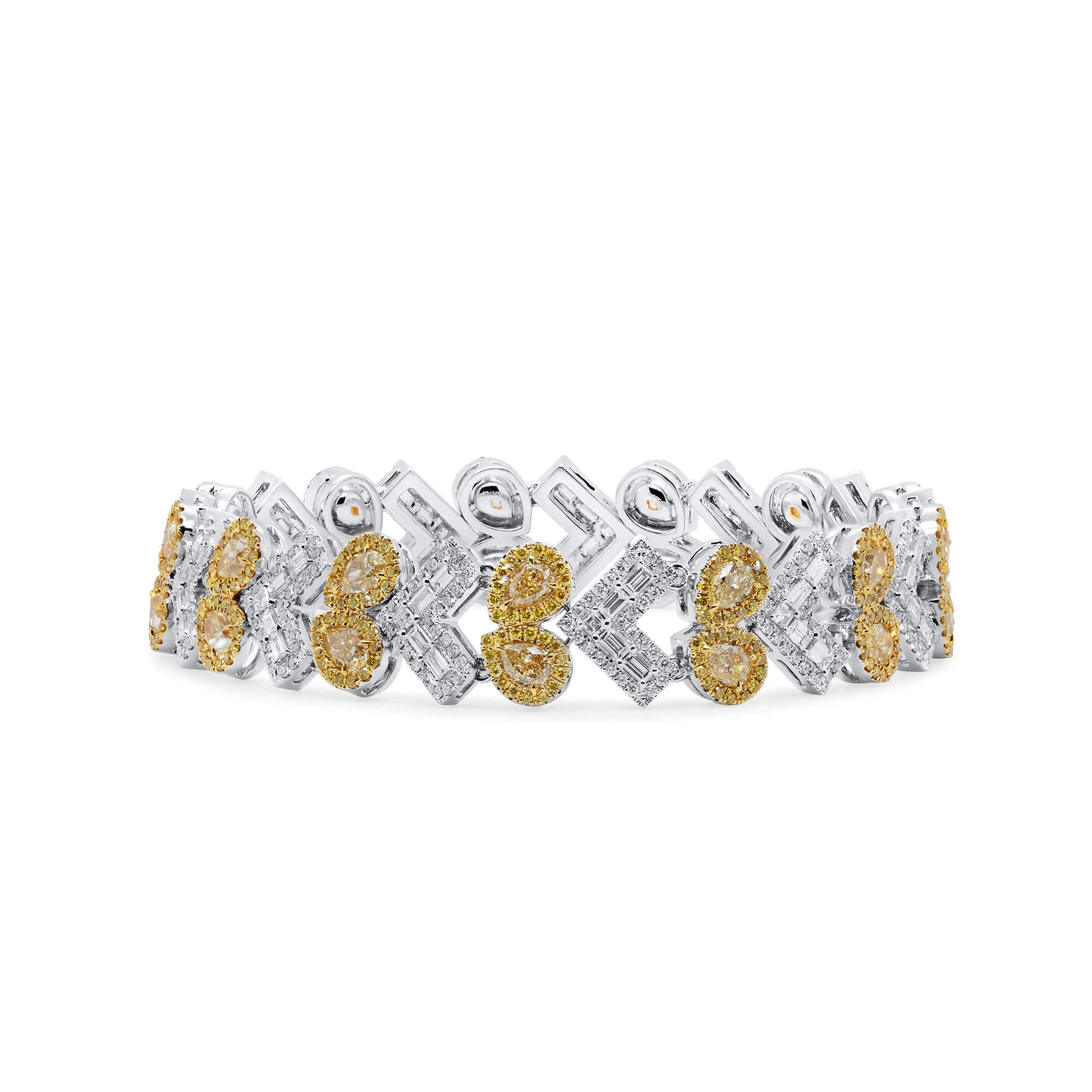 Fancy Yellow Diamond Bracelet, 12.06 Ct. TW, Pear shape