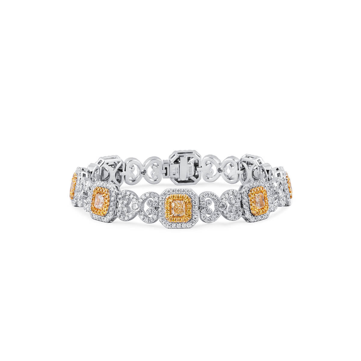 Fancy Yellow Diamond Bracelet, 7.42 Ct. TW, Radiant shape