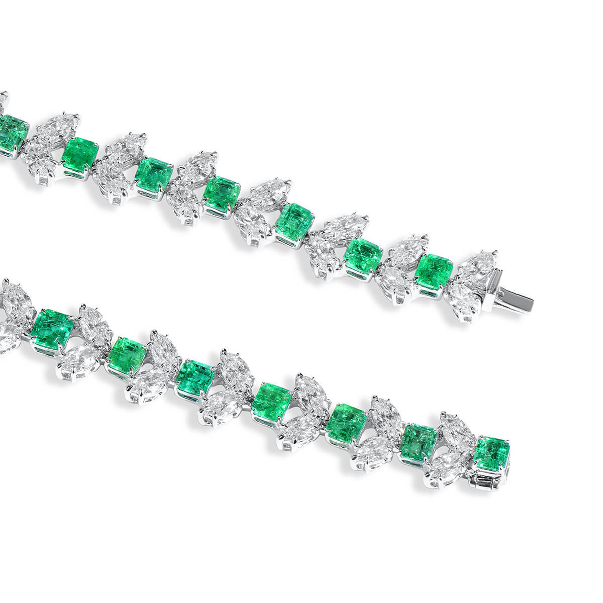 Natural Green Emerald and Diamond Necklace, 20.59 Ct. (46.72 Ct. TW), JCNG05506728