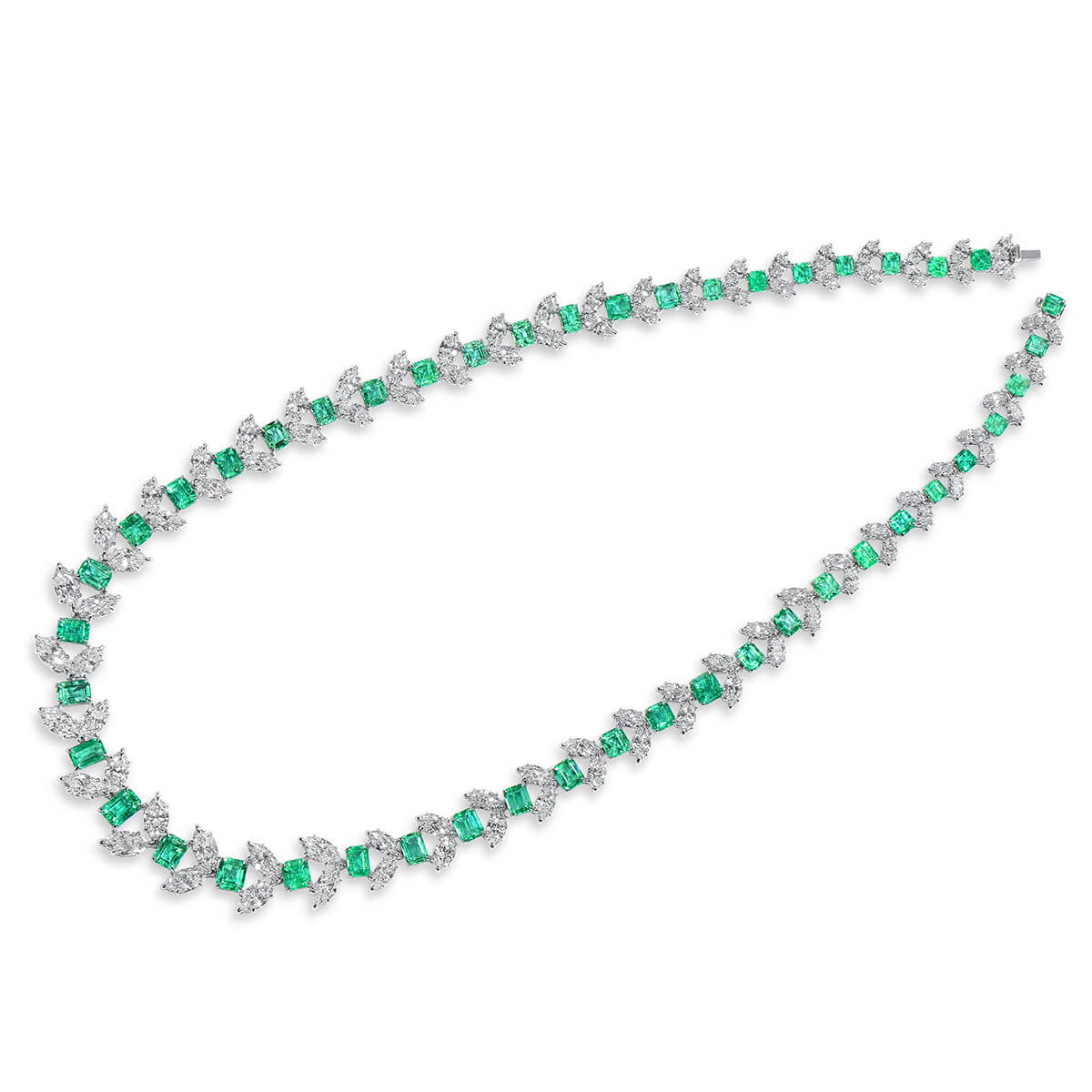 Natural Green Emerald and Diamond Necklace, 20.59 Ct. (46.72 Ct. TW), JCNG05506728