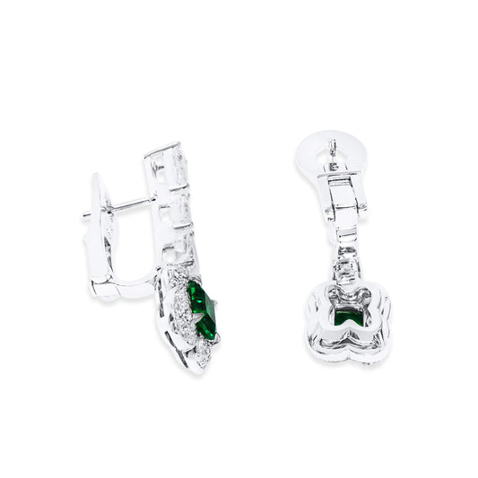 Natural Green Emerald Earrings, 2.12 Ct. TW