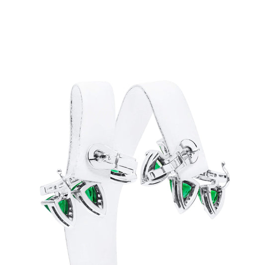 Natural Green Emerald Earrings, 8.14 Ct. TW