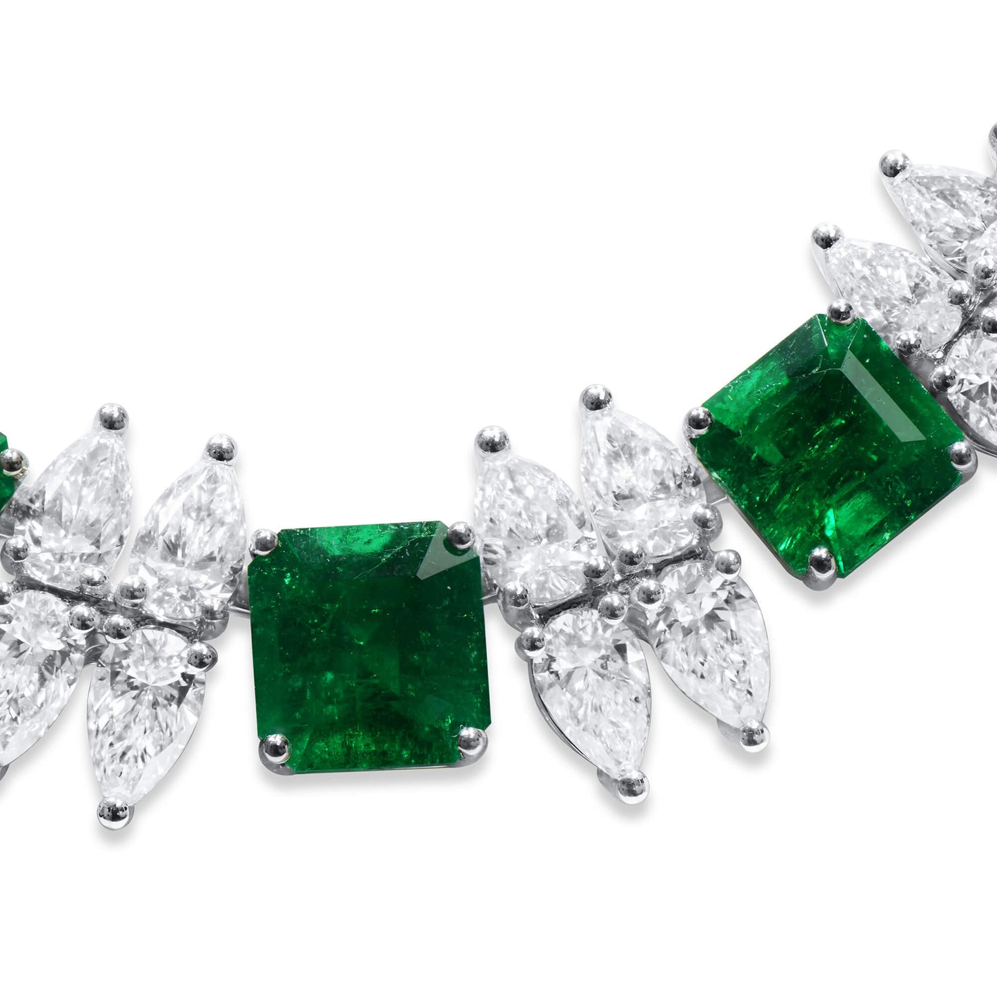 Natural Green Emerald Necklace, 45.87 Ct. TW