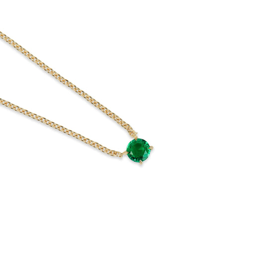 Natural Green Emerald Pendant, 0.36 Ct. TW