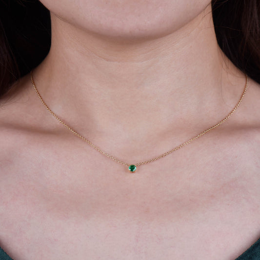 Natural Green Emerald Pendant, 0.36 Ct. TW