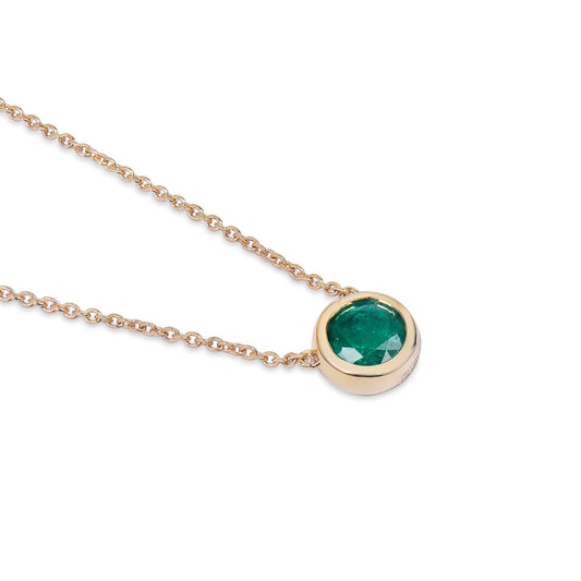 Natural Green Emerald Pendant, 0.68 Ct. TW